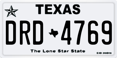 TX license plate DRD4769