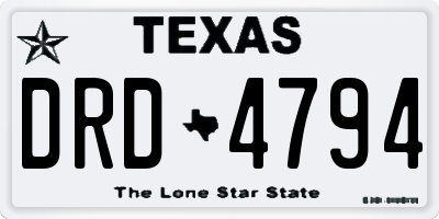 TX license plate DRD4794