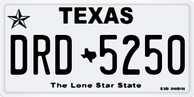 TX license plate DRD5250