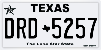 TX license plate DRD5257