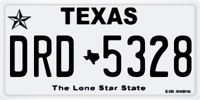 TX license plate DRD5328