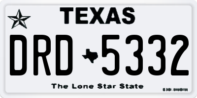 TX license plate DRD5332