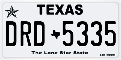 TX license plate DRD5335