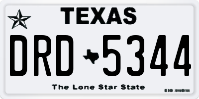 TX license plate DRD5344