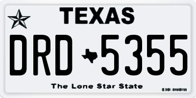 TX license plate DRD5355