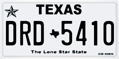 TX license plate DRD5410