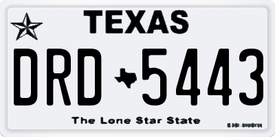 TX license plate DRD5443