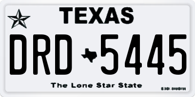 TX license plate DRD5445