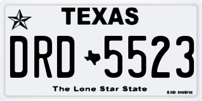 TX license plate DRD5523