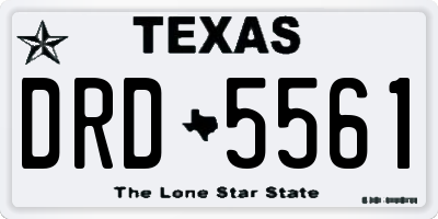 TX license plate DRD5561