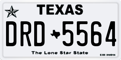 TX license plate DRD5564