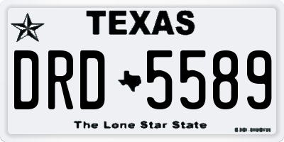 TX license plate DRD5589