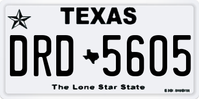 TX license plate DRD5605