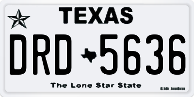 TX license plate DRD5636