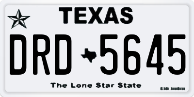 TX license plate DRD5645