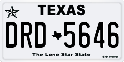 TX license plate DRD5646