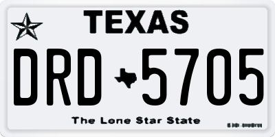 TX license plate DRD5705