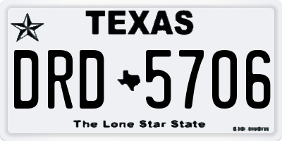 TX license plate DRD5706