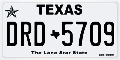 TX license plate DRD5709