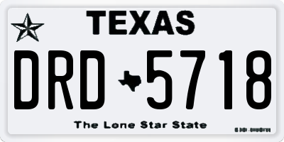 TX license plate DRD5718