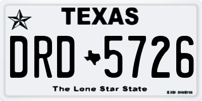 TX license plate DRD5726