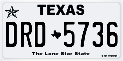 TX license plate DRD5736