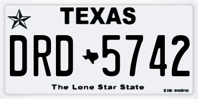 TX license plate DRD5742