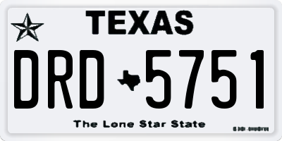 TX license plate DRD5751