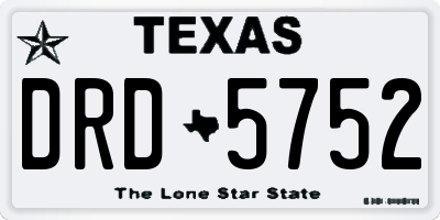 TX license plate DRD5752