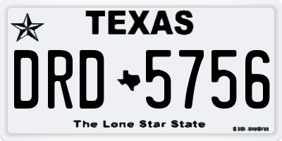 TX license plate DRD5756