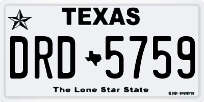 TX license plate DRD5759