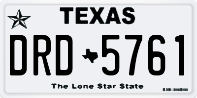 TX license plate DRD5761