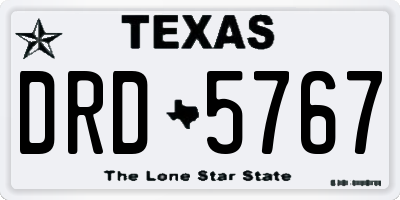 TX license plate DRD5767