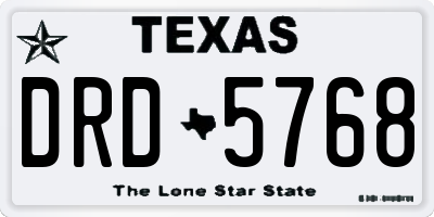 TX license plate DRD5768