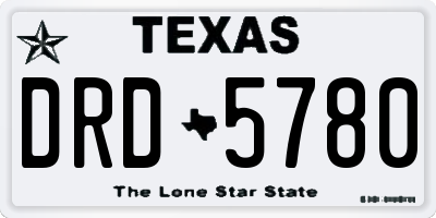 TX license plate DRD5780