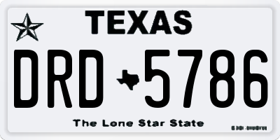 TX license plate DRD5786