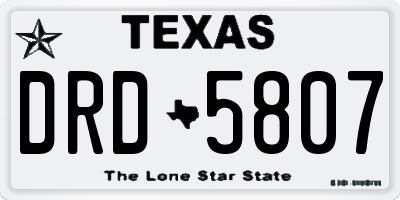 TX license plate DRD5807