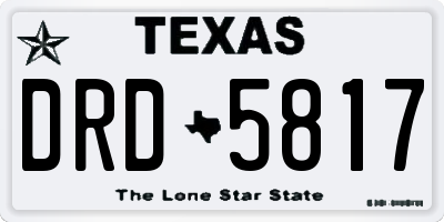 TX license plate DRD5817