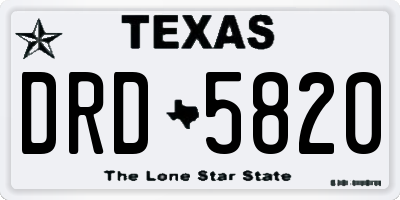 TX license plate DRD5820