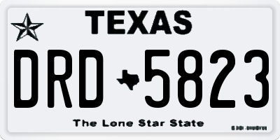 TX license plate DRD5823