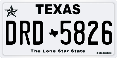 TX license plate DRD5826