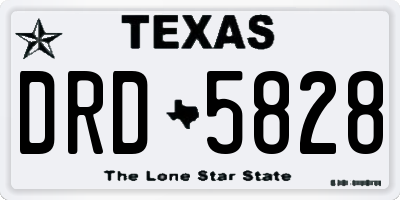 TX license plate DRD5828