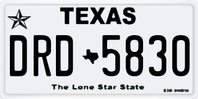 TX license plate DRD5830