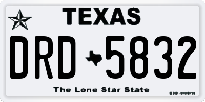 TX license plate DRD5832