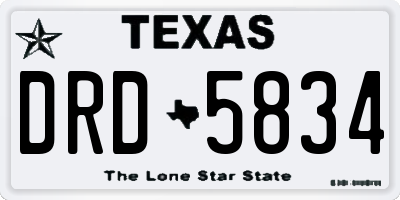 TX license plate DRD5834