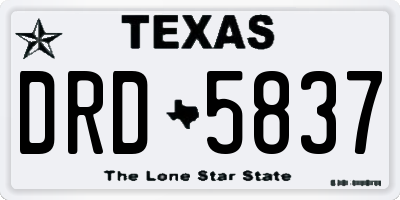 TX license plate DRD5837