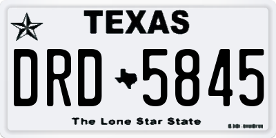 TX license plate DRD5845