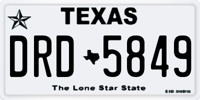 TX license plate DRD5849