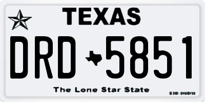 TX license plate DRD5851