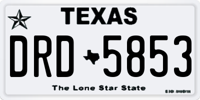 TX license plate DRD5853